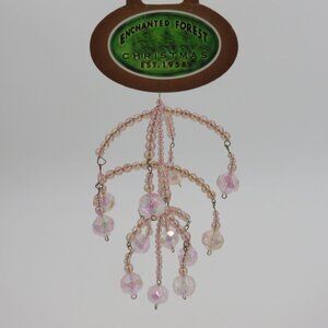 Kurt Adler Enchanted Forest Pink Beaded Bead Dangle Chandelier Ornament NEW